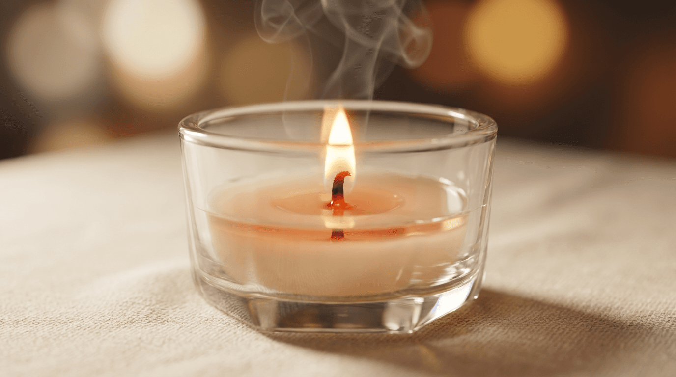 Participant managing fire during evening training