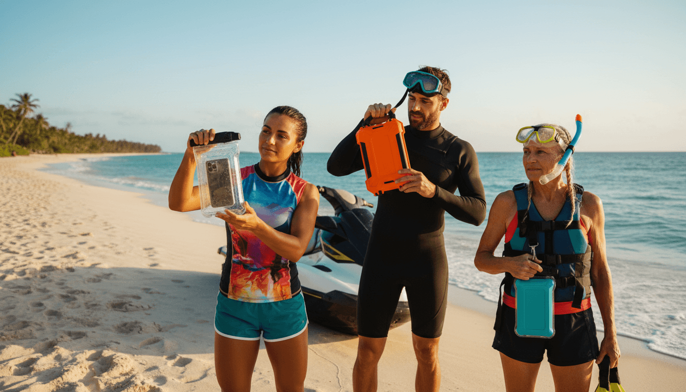Group of participants swimming and bonding in Mediterranean waters
